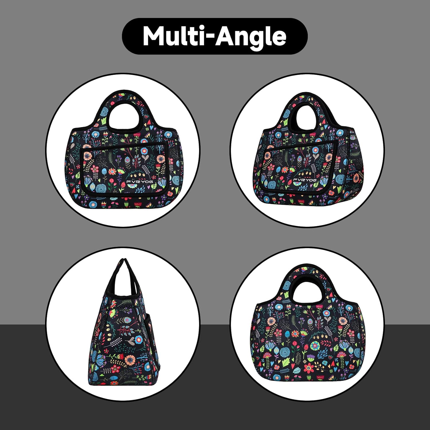 Lunch Bag for Women Soft Neoprene Lunch Bag Lightweight, Thermal Insulated and Reusable Lunch Bag for Women Men